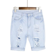 Load image into Gallery viewer, Shredded Dog Embroidery Denim Shorts