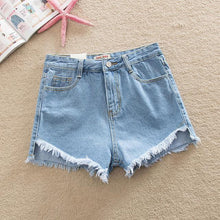 Load image into Gallery viewer, Shredded Hem Denim Shorts