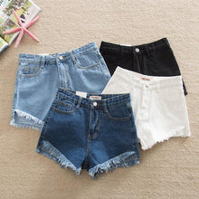 Load image into Gallery viewer, Shredded Hem Denim Shorts