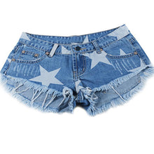 Load image into Gallery viewer, Shredded Star Denim Shorts