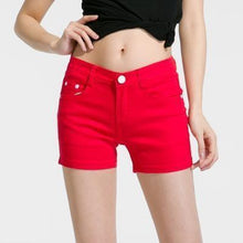 Load image into Gallery viewer, Solid Color Denim Shorts