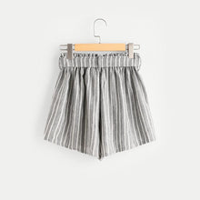 Load image into Gallery viewer, Striped Bow Tie &amp; Elastic Waist Shorts