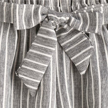 Load image into Gallery viewer, Striped Bow Tie &amp; Elastic Waist Shorts
