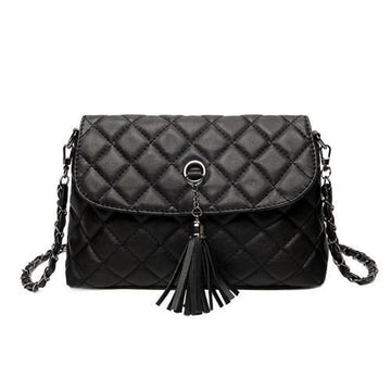 Quilted Leather Crossbody With Tassel