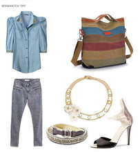 Load image into Gallery viewer, Striped Canvas Bag