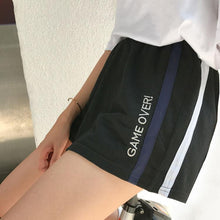 Load image into Gallery viewer, Side Stripe Letters Loose Shorts