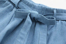 Load image into Gallery viewer, Bow Tied Elastic Waist Denim Skirt