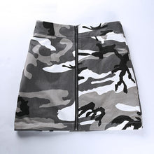 Load image into Gallery viewer, Camouflage Zipper Mini Skirt