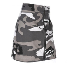 Load image into Gallery viewer, Camouflage Zipper Mini Skirt