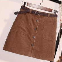 Load image into Gallery viewer, Corduroy Mini Skirt
