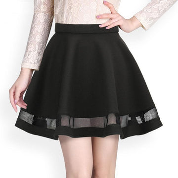 Mesh Patchwork Skirt