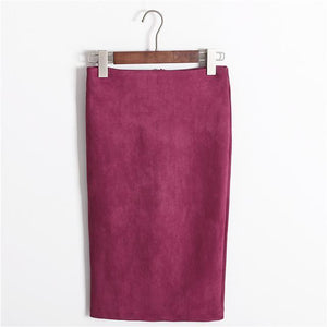Pencil Suede Skirt