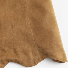 Load image into Gallery viewer, Scallop Hem Suede Skirt