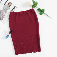 Load image into Gallery viewer, Scalloped &amp; Laser-Cut Pencil Skirt