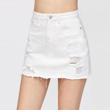 Load image into Gallery viewer, Shredded Denim Skirt