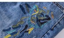 Load image into Gallery viewer, Shredded Pencil Denim Skirt