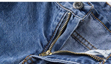 Load image into Gallery viewer, Shredded Pencil Denim Skirt