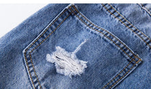 Load image into Gallery viewer, Shredded Pencil Denim Skirt