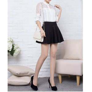Solid A-Line Mini Skirt