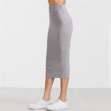 Load image into Gallery viewer, Solid Pencil Elastic Waist Skirt