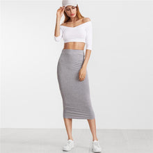 Load image into Gallery viewer, Solid Pencil Elastic Waist Skirt