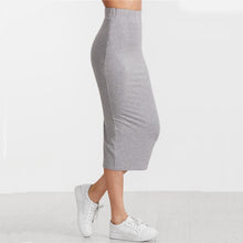 Load image into Gallery viewer, Solid Pencil Elastic Waist Skirt