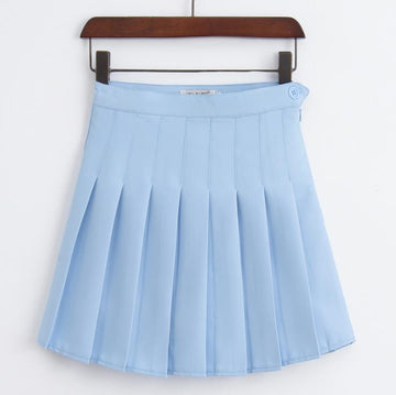 Solid Pleated Mini Skirt