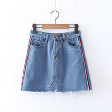 Load image into Gallery viewer, Striped Denim Skirt