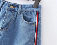 Load image into Gallery viewer, Striped Denim Skirt