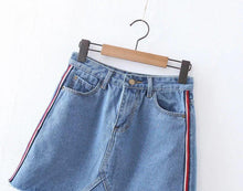Load image into Gallery viewer, Striped Denim Skirt