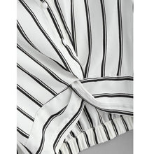 Load image into Gallery viewer, Striped Turn-Down Collar Crop Shirt