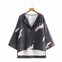 Load image into Gallery viewer, Crane Print Loose Coat
