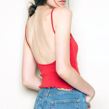 Load image into Gallery viewer, Backless Ruffled Hem Tank Top