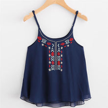 Load image into Gallery viewer, Embroidery Chiffon Tank Top