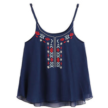 Load image into Gallery viewer, Embroidery Chiffon Tank Top