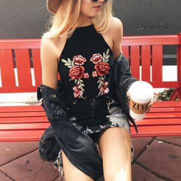 Floral Embroidery Tank Top