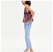 Load image into Gallery viewer, Lace Patchwork Striped Tank Top
