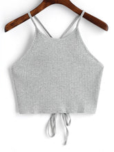 Load image into Gallery viewer, Lace Up Crop Tank Top