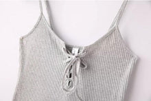 Load image into Gallery viewer, Lace-Up V-Neck Tank Top