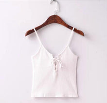 Load image into Gallery viewer, Lace-Up V-Neck Tank Top
