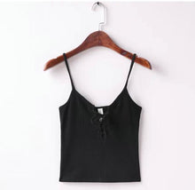 Load image into Gallery viewer, Lace-Up V-Neck Tank Top
