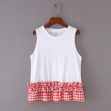 Plaid Patchwork Tank Top