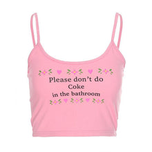 Load image into Gallery viewer, &#39;Please don&#39;t do Coke in the bathroom&#39; Crop Tank Top
