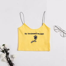 Load image into Gallery viewer, Rose Spaghetti Strap Crop Top
