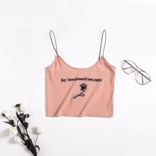 Load image into Gallery viewer, Rose Spaghetti Strap Crop Top