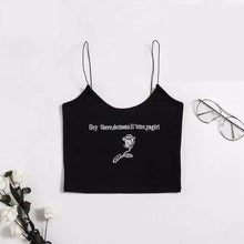 Load image into Gallery viewer, Rose Spaghetti Strap Crop Top