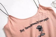 Load image into Gallery viewer, Rose Spaghetti Strap Crop Top