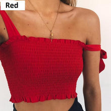 Load image into Gallery viewer, Ruched Pleated Crop Tank Top