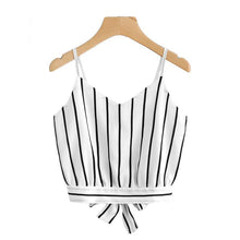 Load image into Gallery viewer, Striped Bow Tie Crop Top
