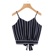 Load image into Gallery viewer, Striped Bow Tie Crop Top